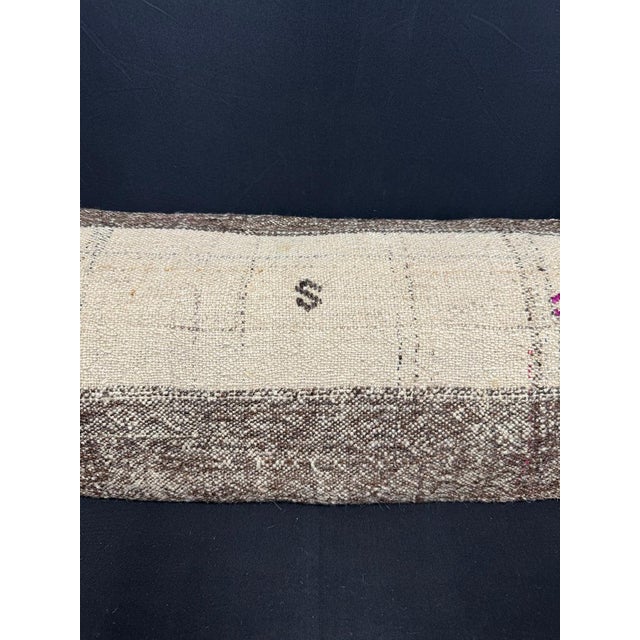 Contemporary Turkish Hemp Pillow Cushion Natural Beige Gray Cushion Cover 14x45 For Sale - Image 3 of 4