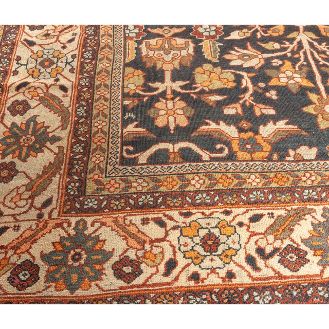 Persian Antique Persian Sultanabad Botanic Handmade Wool Rug For Sale - Image 3 of 9