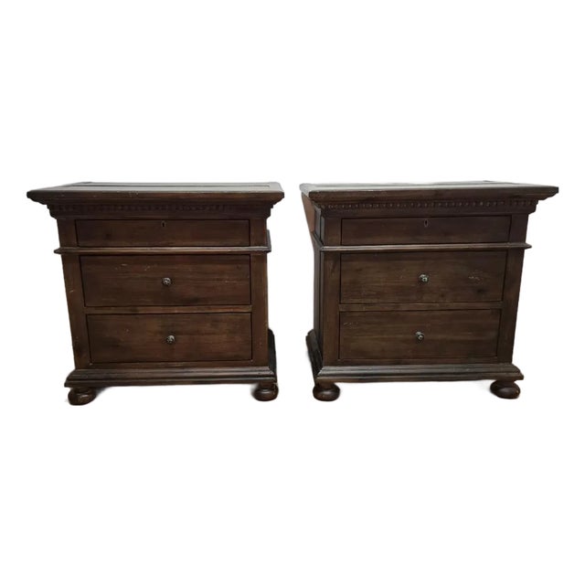 A Pair of Restoration Hardware St. James Nightstands For Sale