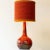 Red Brown Ceramic Floor Table Lamp with Lampshade attributed to R. Houben, 1970s For Sale - Image 11 of 12