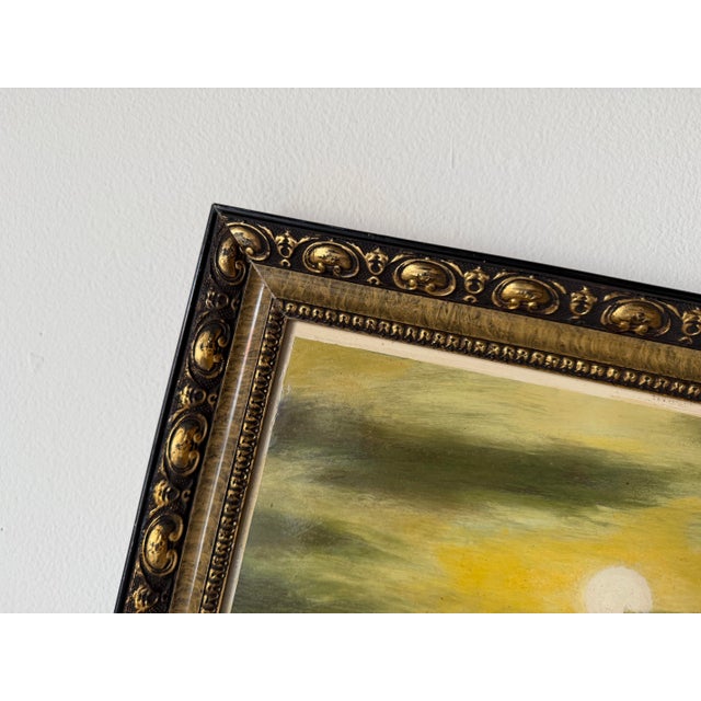 1980s Vintage S. A. Hasan Ocean Boats Seascape Oil on Masonite Painting, Framed For Sale - Image 10 of 11