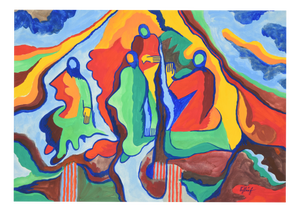 Heinrich Schlief, Heinrich Schlief, Aquarell & Gouache "Verzückung (nach Wilhelm Morgner)", um 1950-60, Gouache & Pencil & Vellum & Watercolor