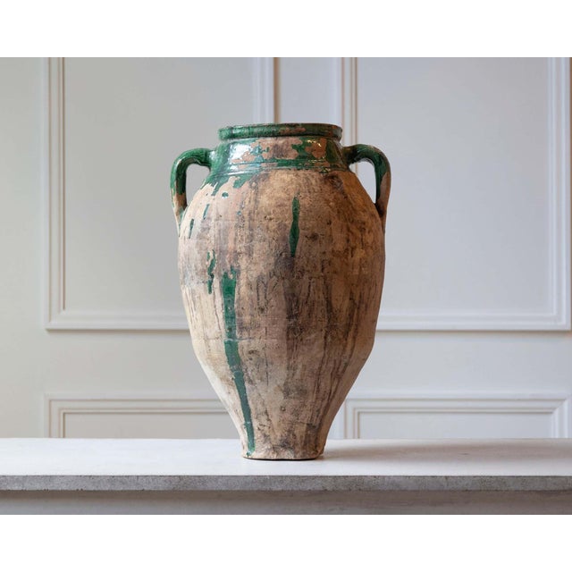 19th Century Balkan Terracotta Jar with Green Drip Glaze For Sale - Image 4 of 10