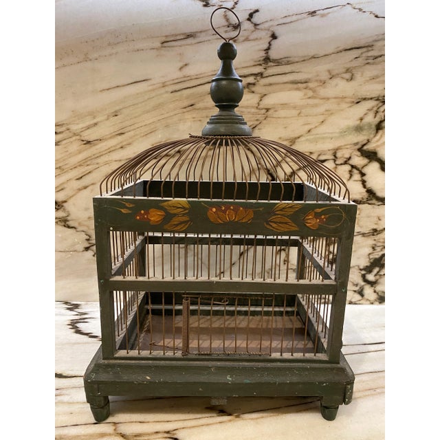 Italian Wire & Wood Handmade Birdcage For Sale In Miami - Image 6 of 7