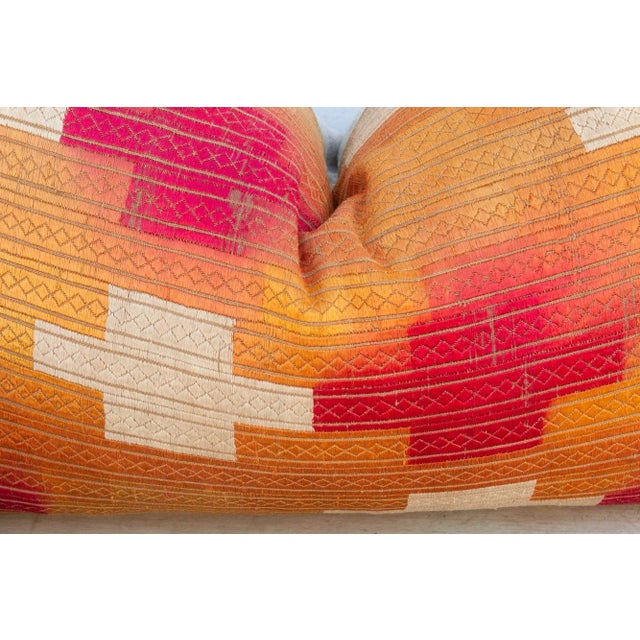 19th Century Kashmir Silk Phulkari Pillow For Sale - Image 5 of 9