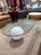 Late 20th Century Postmodern Waterfall Glass Coffee Table With Plaster Orb Base For Sale In Las Vegas - Image 6 of 7
