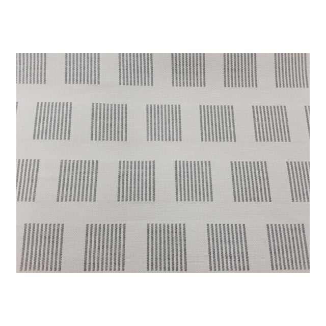 Designer Indoor Outdoor Off White Grey Geometric Upholstery For Sale