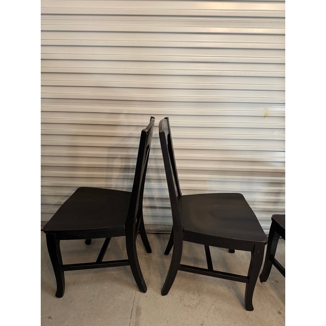 Wood Pottery Barn Black Farmhouse Dining Chairs, Made in Italy - Set of 4 For Sale - Image 7 of 12