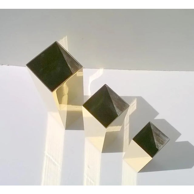 Mid-Century Modern Brass Vases by Carlo Giorgi for Bottega Gadda, 1960s, Set of 3 For Sale - Image 3 of 6