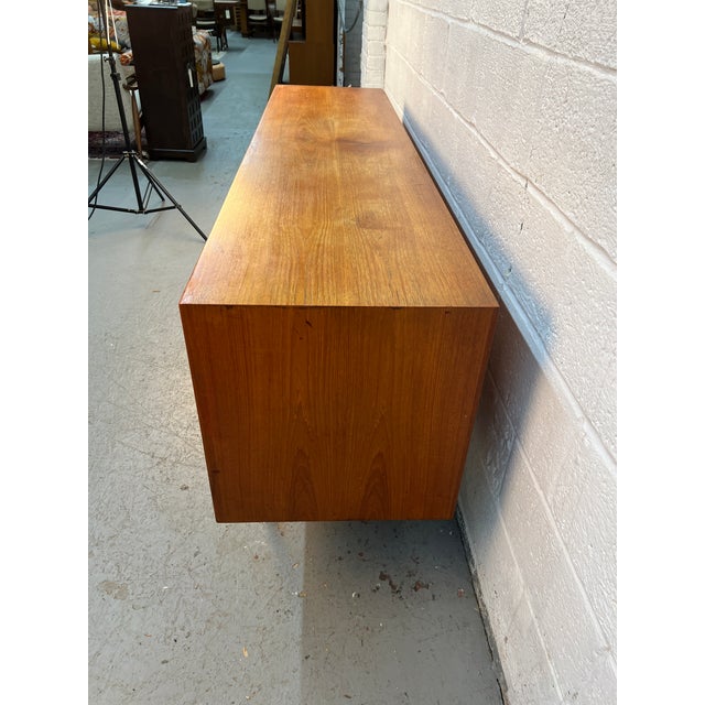 Brown Mid-Century Modern Teak Credenza W/ Tambour Doors For Sale - Image 8 of 18