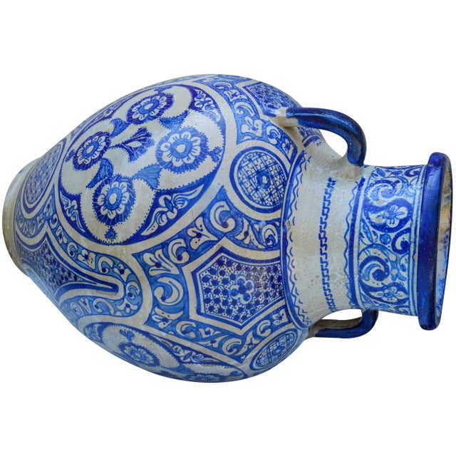 Blue Vase W/ Andalusian Motif For Sale In New York - Image 6 of 11
