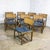 Late 20th Century Campaign Style Set of 8 Dining Chairs by McGuire Rattan Cane & Navy Leather For Sale - Image 6 of 18