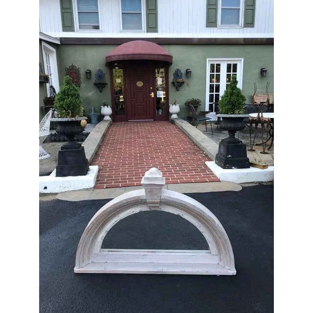 Large Half Round Pediment Mirror in Whitewashed Pine For Sale - Image 12 of 12