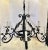 :Our vintage black iron chandelier has 6 candelabra lights with white candle covers. This chandelier offers a classic look...