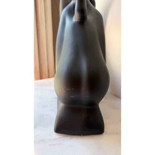 Black Portugal Ceramic Abstract Modern Sculpture Kissing Lovers For Sale - Image 8 of 11