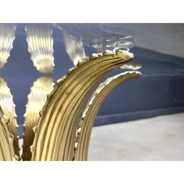 1970s Italian Brass Leaf and Marble Coffee Table, 1970s For Sale - Image 5 of 9