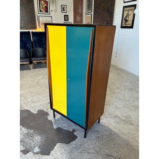 1960s MCM Two Tone Armoire Cabinet by Willy Van Der Meeran for Tubax For Sale - Image 5 of 9
