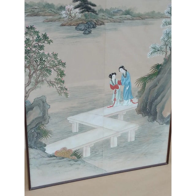 Japanese Painting, Gouache & Handmade Paper For Sale - Image 6 of 8