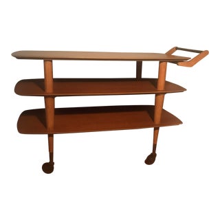 Mid-Century Modern Wooden Cart For Sale