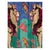 A vintage Caucasian Karabagh rug handmade during the mid-20th century with a pictorial design of 2 male lions facing off....