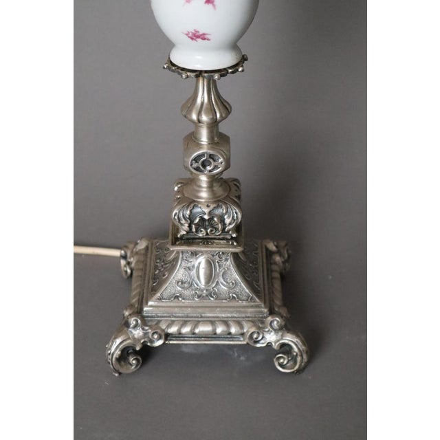 Metal Romantic Baroque Table Lamp 1960s For Sale - Image 7 of 14