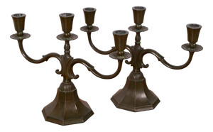 Large Model 155 Candelabras in Disko Metal by Just Andersen, 1930s, Set of 2