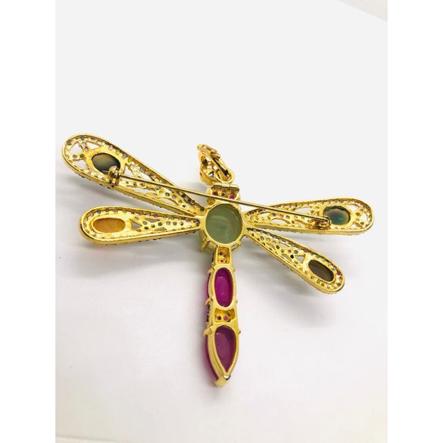 Pink Bochic “Orient” Vintage Multi Color Sapphire Sapphire & Ruby Brooch Set In 18K For Sale - Image 8 of 10
