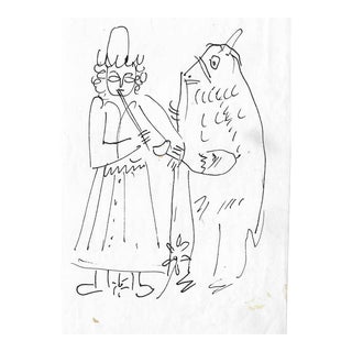1940s Helen Malta Fairy Tale Drawing For Sale