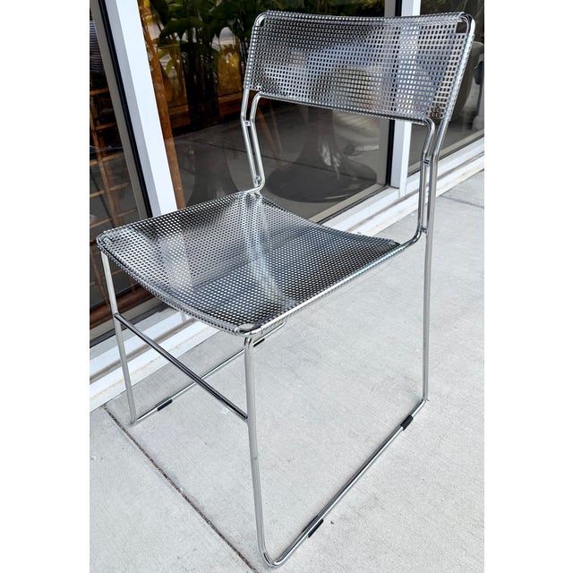 1980s Pair of Italian Postmodern Sultana Stackable Chairs by Arrben For Sale - Image 5 of 8