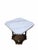 Mid 20th Century Mid 20th Century Hollywood Regency Style Marble Top Side Table With Fluted Brass Columns For Sale - Image 5 of 9