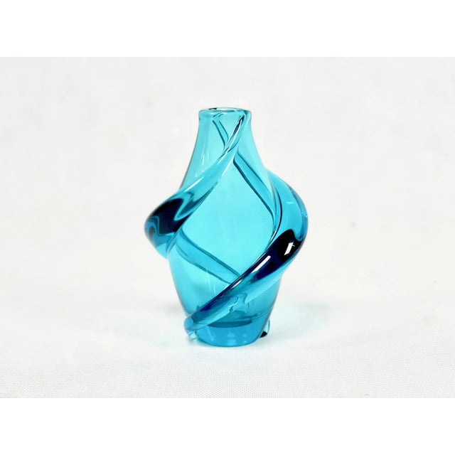 Mid-Century Modern Art Glass Vas attributed to Frantisek Zemek for Železny Brod, 1950s For Sale - Image 3 of 9