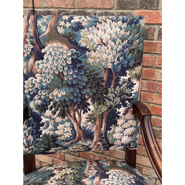 Wood Newly Upholstered French Armchairs For Sale - Image 7 of 17