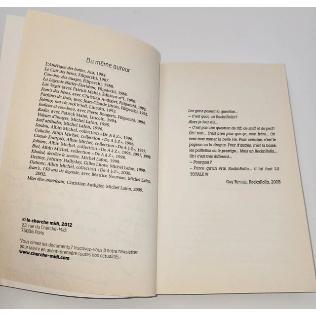 Johnny Halliday Rock in the Blood French Edition Signed by Gilles Lhote For Sale In Palm Springs - Image 6 of 7