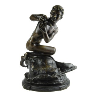 Late 19th-Century Belle Époque Bronze Fisherman Sculpture by the Author Vincenzo Gemito, Italy For Sale