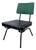 Mid-Century Modern Slipper Chair, Black Tubular Steel Frame, Forest Green Tweed For Sale