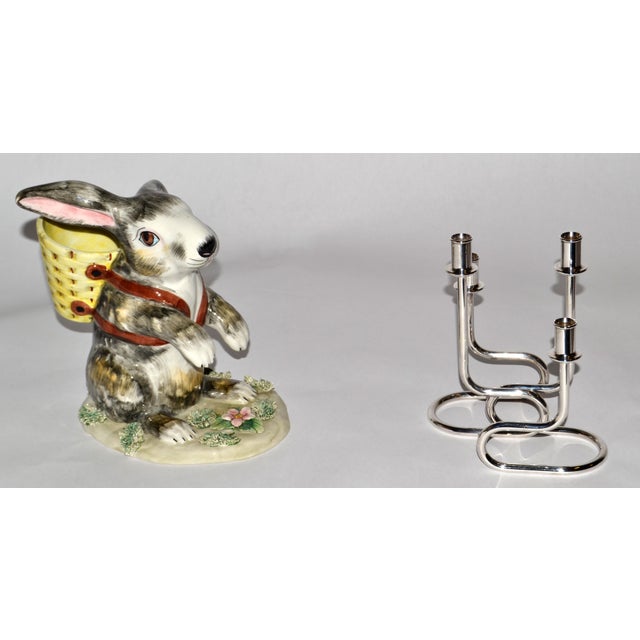 Metal Gorham Maestri 1950s Silver Plated Italian Candle Holders Bauhaus Style, Pair For Sale - Image 7 of 13