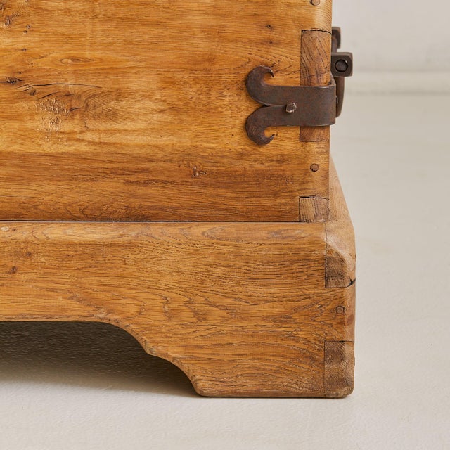 French Oak + Iron Armchair in Almond Velvet, 1950s - 2 Available For Sale - Image 11 of 11