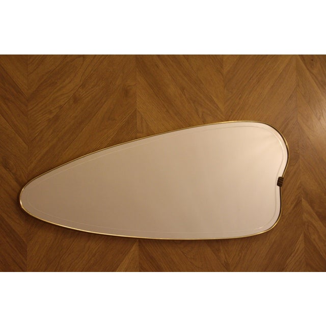 Metal Italian Brass Wall Mirror in the style of Gio Ponti, 1950s For Sale - Image 7 of 18