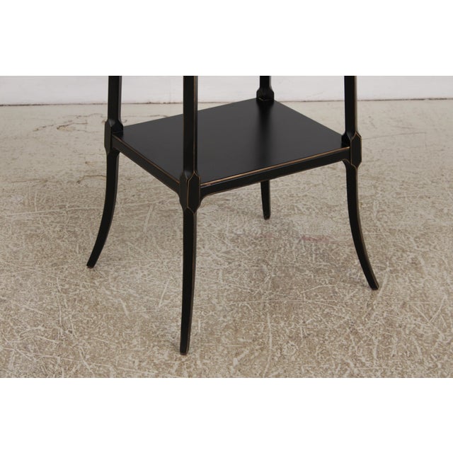 Ebony Regency Ebony & Gold 4 Tier Etagere Bookcase Shelf For Sale - Image 8 of 12