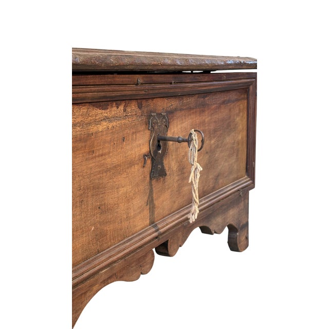 Rustic Brown Walnut Chest, 1700s For Sale - Image 3 of 5