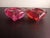 These are Marquis Waterford Crystal Heart Shaped Candle Holder pair: One Pink & One Red. Procured at an auction