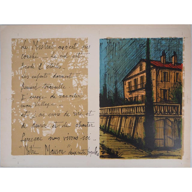 Bernard Buffet, Our House, Original Lithograph For Sale