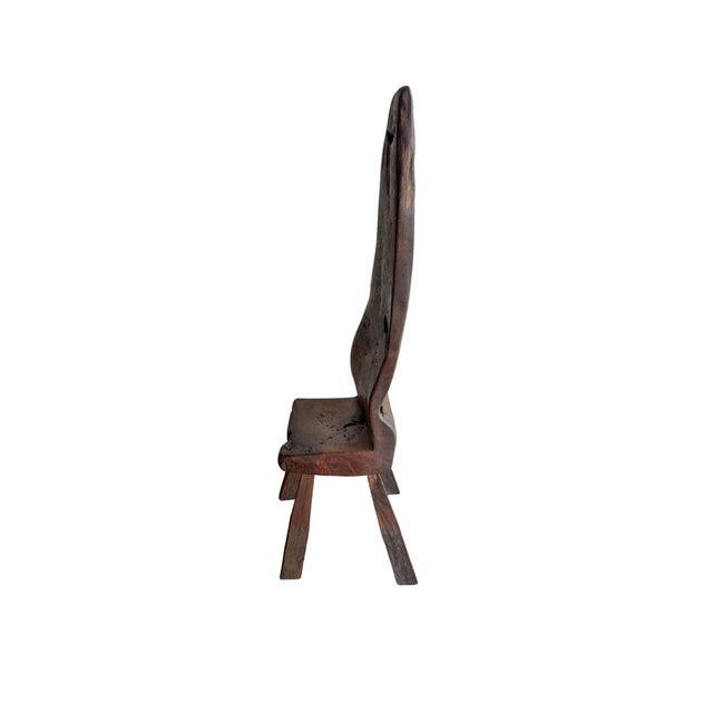 Monumental Antique Javanese Sculptural Throne Stool, Modern Organic For Sale - Image 10 of 11