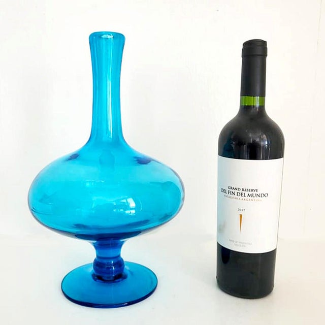 1960s 1960s Blenko Glass Genie Bottle Model 6212 Designed by Wayne Husted For Sale - Image 5 of 6