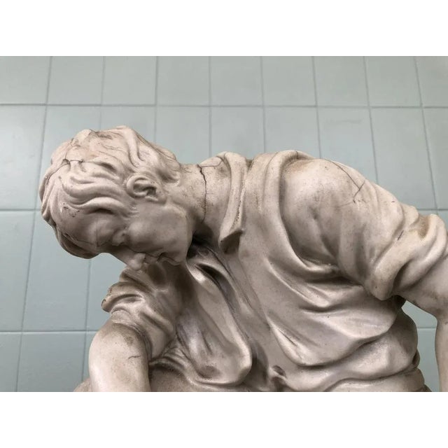 Paint Decorative Enamelled Plaster Sculpture of a Farmer, 1930s For Sale - Image 7 of 11