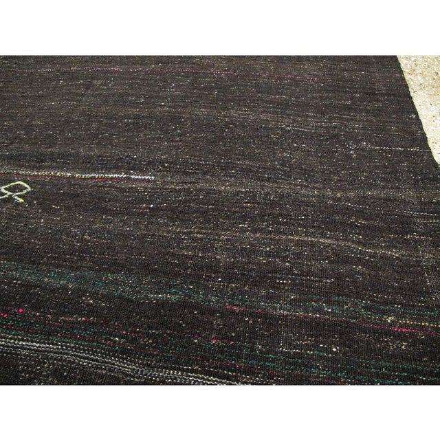Galerie Shabab Collection Mid-20th Century Handmade Turkish Tribal Flat-Weave Accent Rug in Brown For Sale In New York - Image 6 of 10
