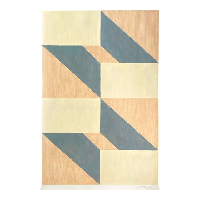 Geometric Composition in Muted Tones For Sale