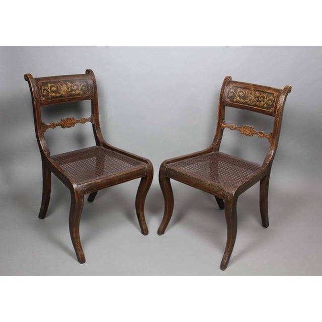 Regency Painted Side Chairs - Set of 4 For Sale - Image 10 of 11