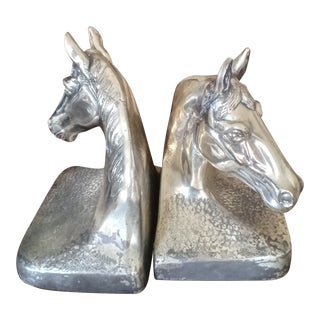 Vintage Horse Bookends- a Pair For Sale