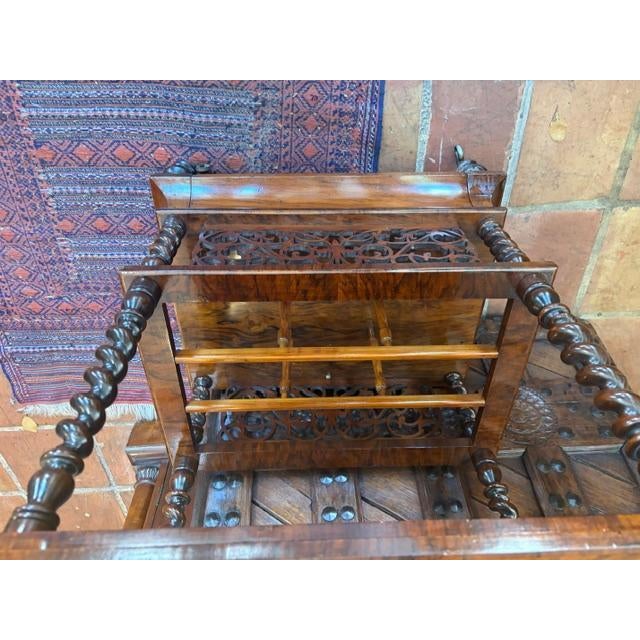 Late 19th Century Antique English Walnut Magazine Rack (Canterbury ) For Sale - Image 5 of 7